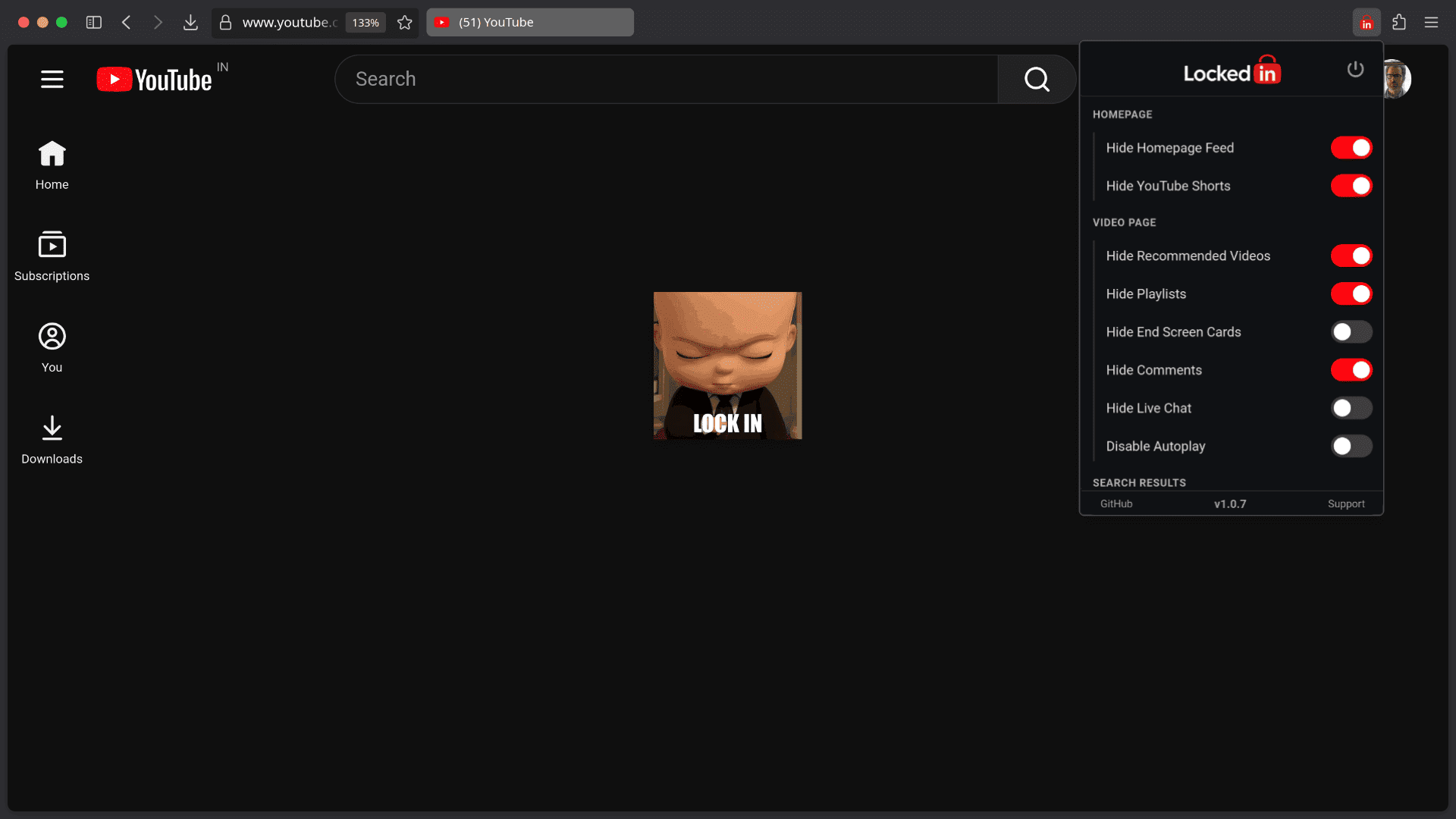 LockedIn Extension Demo